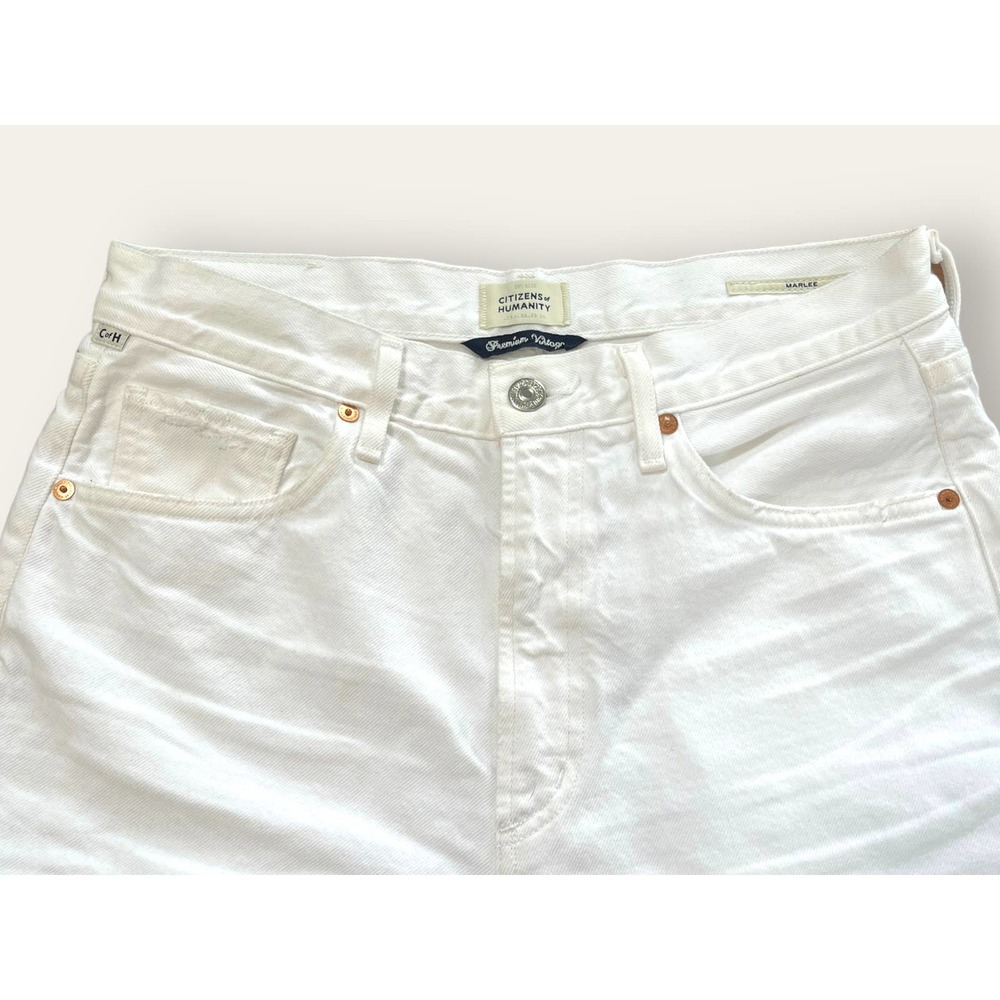 Citizens of Humanity MARLEE White Denim Relaxed Taper Jeans | Sz 27 - Picture 4 of 11